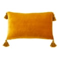 thumbnail image 2 of SAFAVIEH Amberlin Solid Fringe Lumbar Pillow, 12" x 20", Mustard, 2 of 4