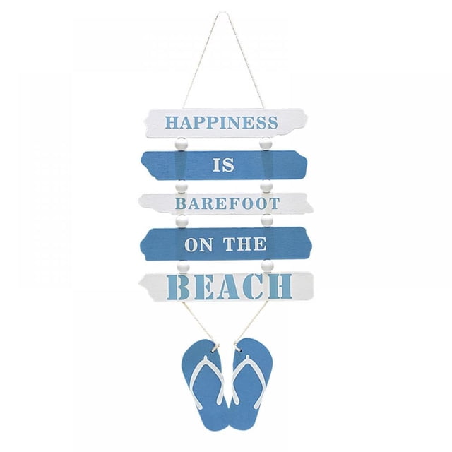 Mediterranean Style Hanging Sign Slippers Letter Strip Sign Home Decoration Wall Hanging Sign