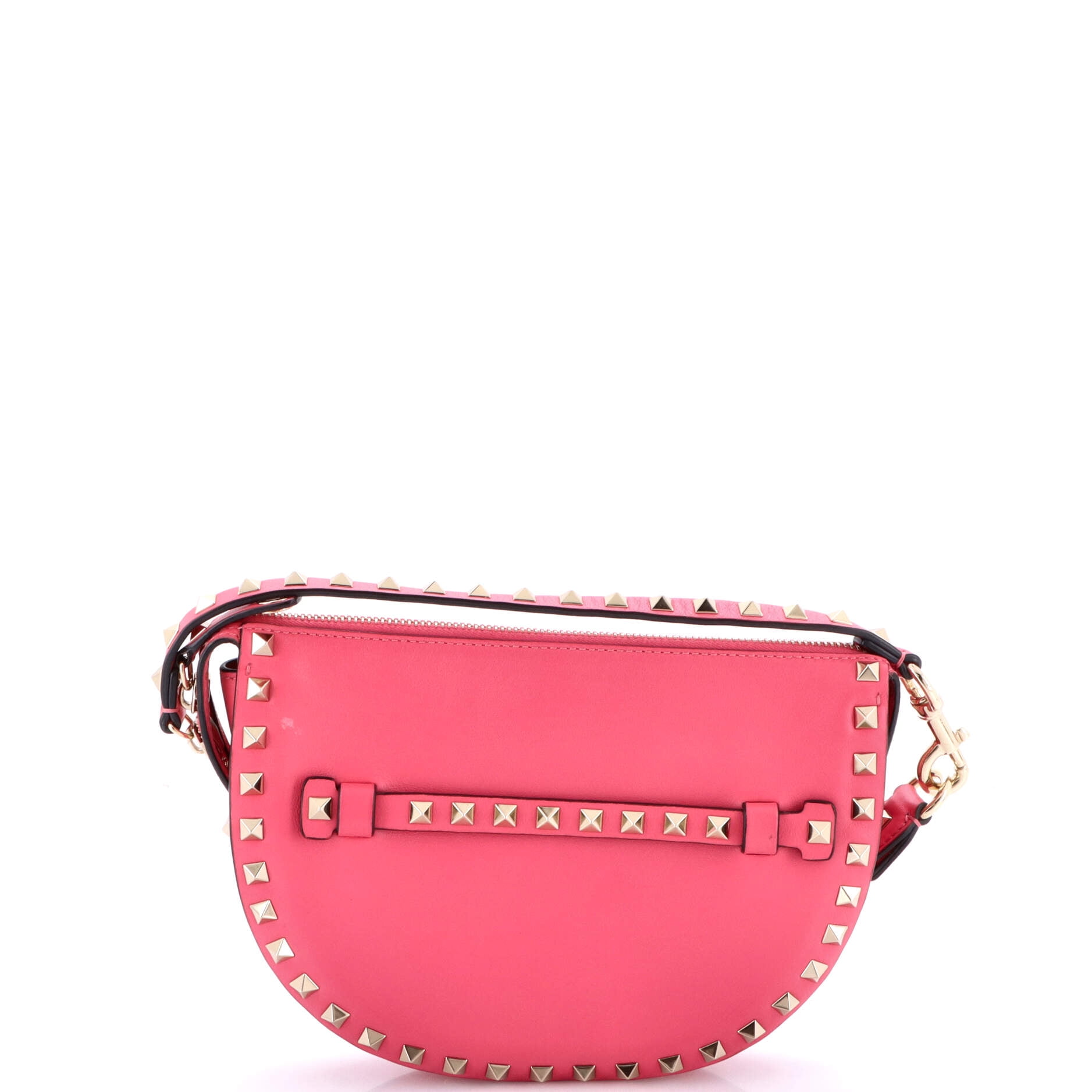 Pre-Owned Valentino Rockstud Zip Shoulder Bag Leather Small By Rebag