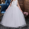 thumbnail image 4 of Makaor Flower Girl Dress Toddler Girls Embroidered Ruched Formal Dresses Mesh Sleeveless Ball Gown Dress Empire Waist Maxi Birthday Party Dresses, 4 of 6