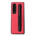 thumbnail image 4 of ELEHOLD for Samsung Galaxy Z Fold 4 Luxury Case Cloth Texture Pen Slot Shockproof Anti-Fingerprint Protective Case for Galaxy Z Fold 4,Red, 4 of 8