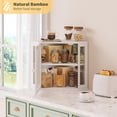 thumbnail image 3 of Corner Bread Box for Kitchen Countertop,Bread Storage for Homemade Bread, Double Layer Large Bamboo Kitchen Storage Bin with Window (White, Medium), 3 of 8
