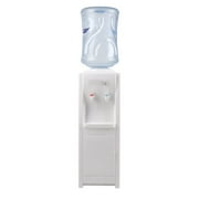 Top Loading Water Cooler Dispenser 5 Gallon Normal Temperature Water And Hot Bottle Load Electric (White With Storage Cabinet)