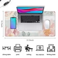 thumbnail image 5 of Pink Flowers with a White-green Background Mousepad Gaming Pad Mouse Waterproof Washable for Office Home Work Gaming Desktop Tables Mousepad Rubber Base Mousepad with Stitched Edges 35.4x15.7inches, 5 of 7
