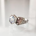 thumbnail image 3 of Hexagon Opal Ring, 925 Sterling Silver Oxidized, Women Ring, Hydro Opal, October Birthstone, Christmas, Thanksgiving, Tiny Dainty Ring, Handmade, Statement Jewelry, Anniversary, 3 of 8