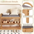 thumbnail image 6 of Costway Bamboo Entryway Shoe Bench 2-Tier Shoe Rack with Flip Top Storage for Hallway, 6 of 11