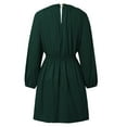 thumbnail image 4 of TJAZFJPA Robes Courtes pour Femmes Femmes Aguichant à Manches Longues à Col en V Robe à Taille Décontractée Ample Fluide Robe Mini Robes Femmes Hiver Longues Robes de Soirée pour Femmes, 4 of 5