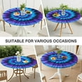 thumbnail image 7 of Blue Purple Tie Dye Mandala Pattern Round Fitted Tablecloth with Elastic Edge,Dining Table Cover Waterproof,Outdoor Round Tablecloth for Camping,Dining,Indoor and Outdoor, 7 of 7