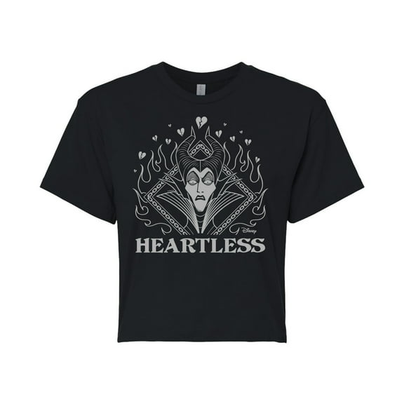 Disney Villains - Maleficent Heartless - Juniors Cropped Cotton Blend T-Shirt