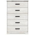 thumbnail image 2 of Wisp 46 Inch Tall Dresser Chest, 5 Drawers, Rustic Smooth White Finish, 2 of 5