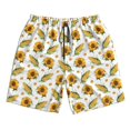 thumbnail image 3 of Uemuo Corn Sunflowers Pattern Men's Swim Trunks Hawaiian Beach Bathing Suit Swimsuits Beach Quick-Dry Shorts with Pockets-, 3 of 9