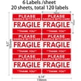 thumbnail image 2 of 120pcs Fragile Stickers 2x3 inch Please Handle with Care Warning Labels for Shipping Packing, 2 of 4