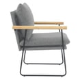 thumbnail image 5 of Dutton Armchair in Charcoal Fabric with Natural Arms and Black Sled Base, 5 of 10