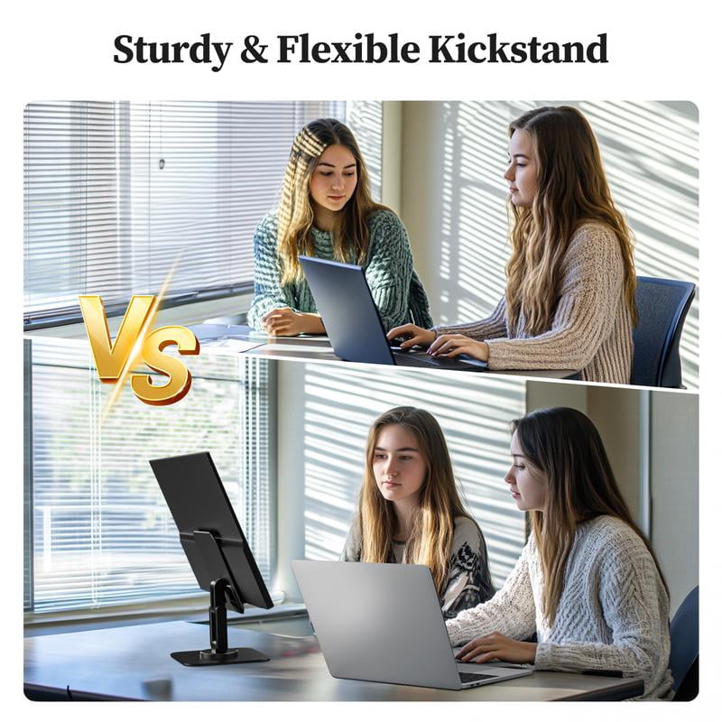 VEOUT Portable Monitor 13.3 inch FHD 1080P IPS FreeSync USB C and HDMI Ultra Slim with Stand for Gaming and Office