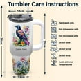 thumbnail image 6 of Custom Raven Lover Gift Tumbler 40oz – Personalized Travel Mug with Handle and Straw – Cute Animal Present for Girls Women Birdwatchers Birthday or Christmas, 6 of 6