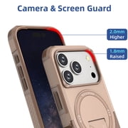 MagSafe Compatible Shockproof Case with Foldable Stand for iPhone 17 Pro Max - Desert