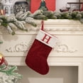 thumbnail image 1 of XYAIYT Christmas Decorations Knitted Wool Embroidered Letter Christmas Stocking Gift Bag with Acrylic Medium Thickness Spacious Design Sturdy Hanging Loop for Mantel Tree Home Holiday 8.7x11.8IN Red, 1 of 3