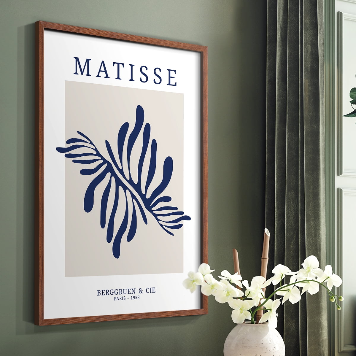Matisse CDXI in Brown Solid Wood Framed Print No Nail Hanging