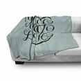 thumbnail image 3 of Joy Soft Flannel Fleece Throw Blanket, Hand Lettering Pattern Peace Joy Love Words Pillars of Western, Cozy Plush for Indoor and Outdoor Use, 50" x 70", Turquoise and Black, by Ambesonne, 3 of 6