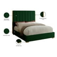 thumbnail image 4 of Maklaine Contemporary Metal and Velvet Queen Bed in Green, 4 of 5