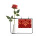 thumbnail image 1 of Patrón de ondas de agua chino de estilo japonés de Asia Botella de decoración de jarrones colgantes de flores rosas artificiales, 1 of 3