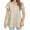 Beige, variant on Womens Summer Blouses V Neck Loose Dressy Shirts Petal Short Sleeve Plus Size Tunic Tops