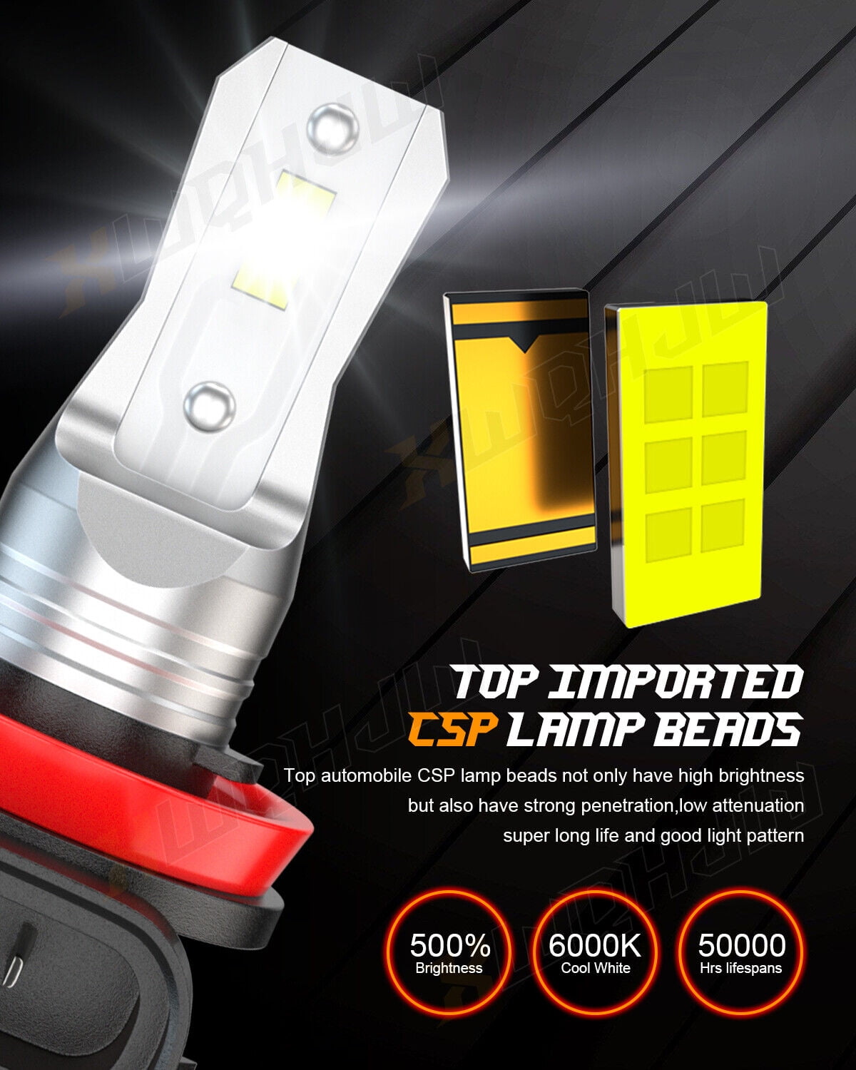 For 2009-2012 Dodge Ram 1500 2500 3500 LED Headlight Bulbs High Low Beam + Fog Lights,Pack of 6