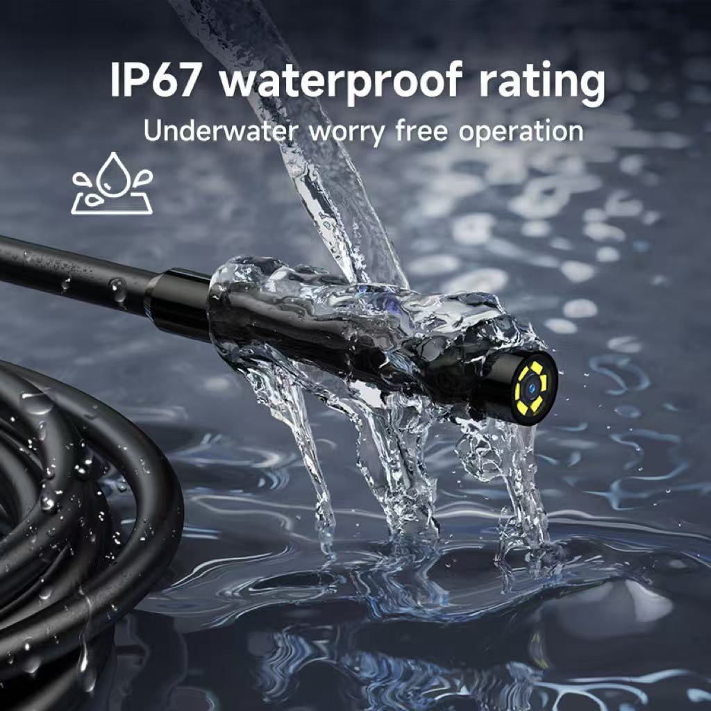 ANGAUSS Borescope Camera 1080P HD 4.3 in IPS Screen 6 LED Lights 16.5 ft Semi-Rigid Cable IP67 Waterproof