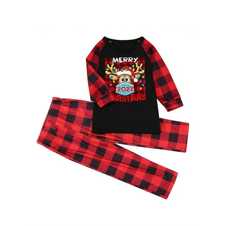 

JOYFEEL Family Pajamas Set Christmas Holiday Printed Sleepwear Long Sleeve Top Pants Loungewear