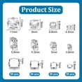 thumbnail image 2 of 200Pcs 4 Style Square Sew on Rhinestone Multi-strand Links Glass Rhinestone with Stainless Steel Prong Settings Garments Accessories Faceted Clear 4.5~11x4~11x3.8~5.5mm Hole: 0.9~1.2mm 50pcs/style, 2 of 6