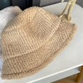 thumbnail image 2 of CoCopeaunts Solid Color Bucket Hat for Men Lamb Plush Thickened Fisherman Hat Retro Warm Bucket Caps Foldable Soft Cold Proof, 2 of 8