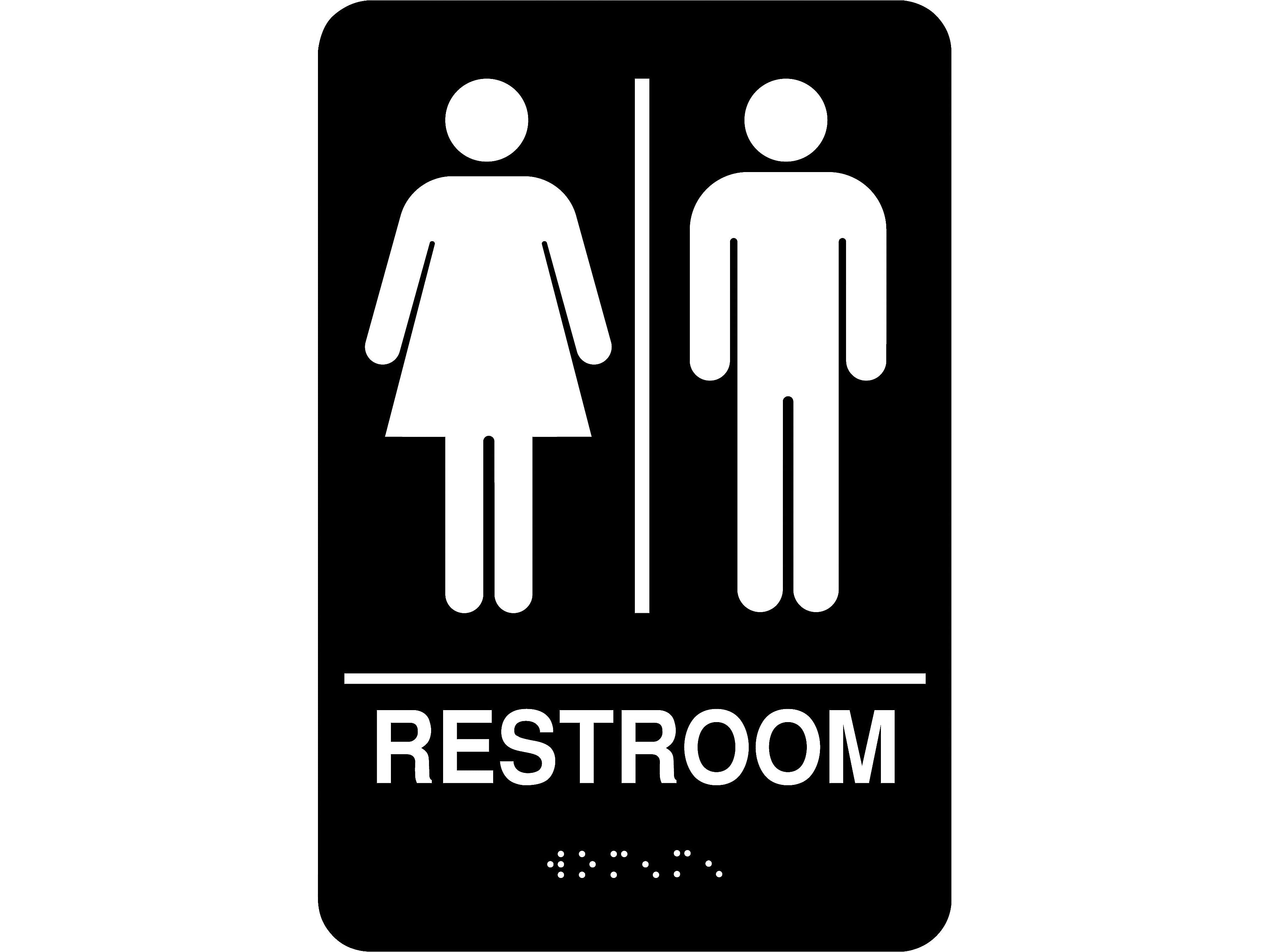 Hy-Ko English WOMEN SIGN Restroom Bathroom Door Restaurant Plastic 3" x 9" D-14 
