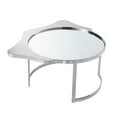 thumbnail image 4 of 32" Silver Glass Free form Mirrored Coffee Table, 4 of 5