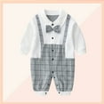 thumbnail image 6 of Elainilye Fashion Newborn Clothes for Girls Boys Gentleman Style Romper British Indoor and Outdoor Jumpsuit, Sizes 0-12 Months, 6 of 7