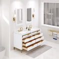 thumbnail image 4 of Water Creation Bristol 60" Wood Double Bathroom Vanity in Pure White/Gold, 4 of 6