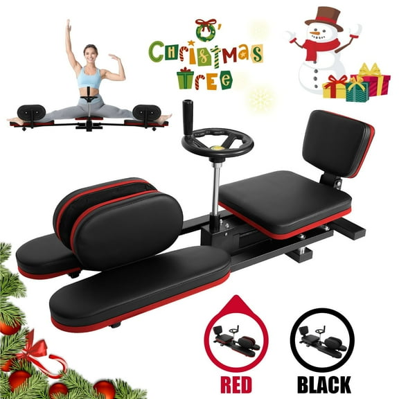 Split Machine Training Equipment Metal Leg Stretcher, 400 LBS Heavy Duty Leg Stretcher Machine with Silent Wheels, Red, Split Adjustable 38.5x16.5x15 Inch for Home