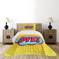 thumbnail image 4 of Ambesonne Fun Quilted Bedspread Set 2 Pcs, Comic Book Text, Twin Size, Pale Blue Hot Pink, 4 of 5