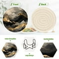 thumbnail image 4 of 6 Pcs Drink Coasters Sets with Holder Pads Cotton Cup Heat-Resistant Hot Mats for Table Protection Black and Grey Marble, 4 of 7