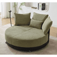 thumbnail image 6 of Newboti 52.75" Oversized Round Swivel Chair,360° Swivel Chair, Couples chair,Adjustable phone stand,Swivel Chair,Rotating pulley,Polyester(Anti-Wrinkle),Green 540349546194088, 6 of 16