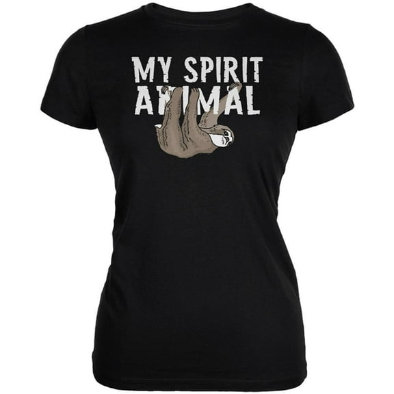 Sloth is My Spirit Animal Juniors Soft T Shirt Black X-LG