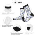 thumbnail image 4 of KLL Blue Flax Flowers Print Cool Socks Men's Women's Crew Socks Funny Crazy Novelty Stockings, 4 of 7