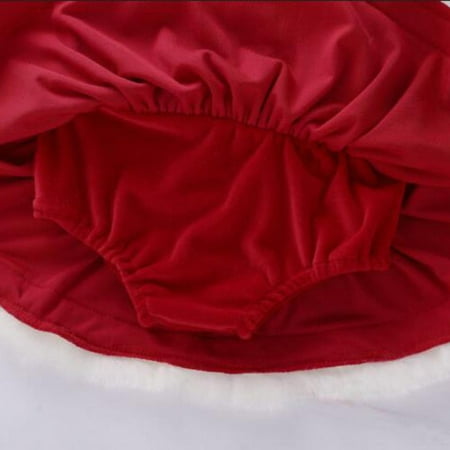 

kpoplk Summer Toddler Dress Toddler Girls Winter Long Sleeve Dress Princess Dress Christmas Red Baby Girls Dresses(Red)