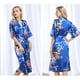 thumbnail image 2 of Kimono de satén de seda para mujer, bata larga para dormir, bata de baño con estampado de pavo real Floral para fiesta, boda, dama de honor, 2 of 4