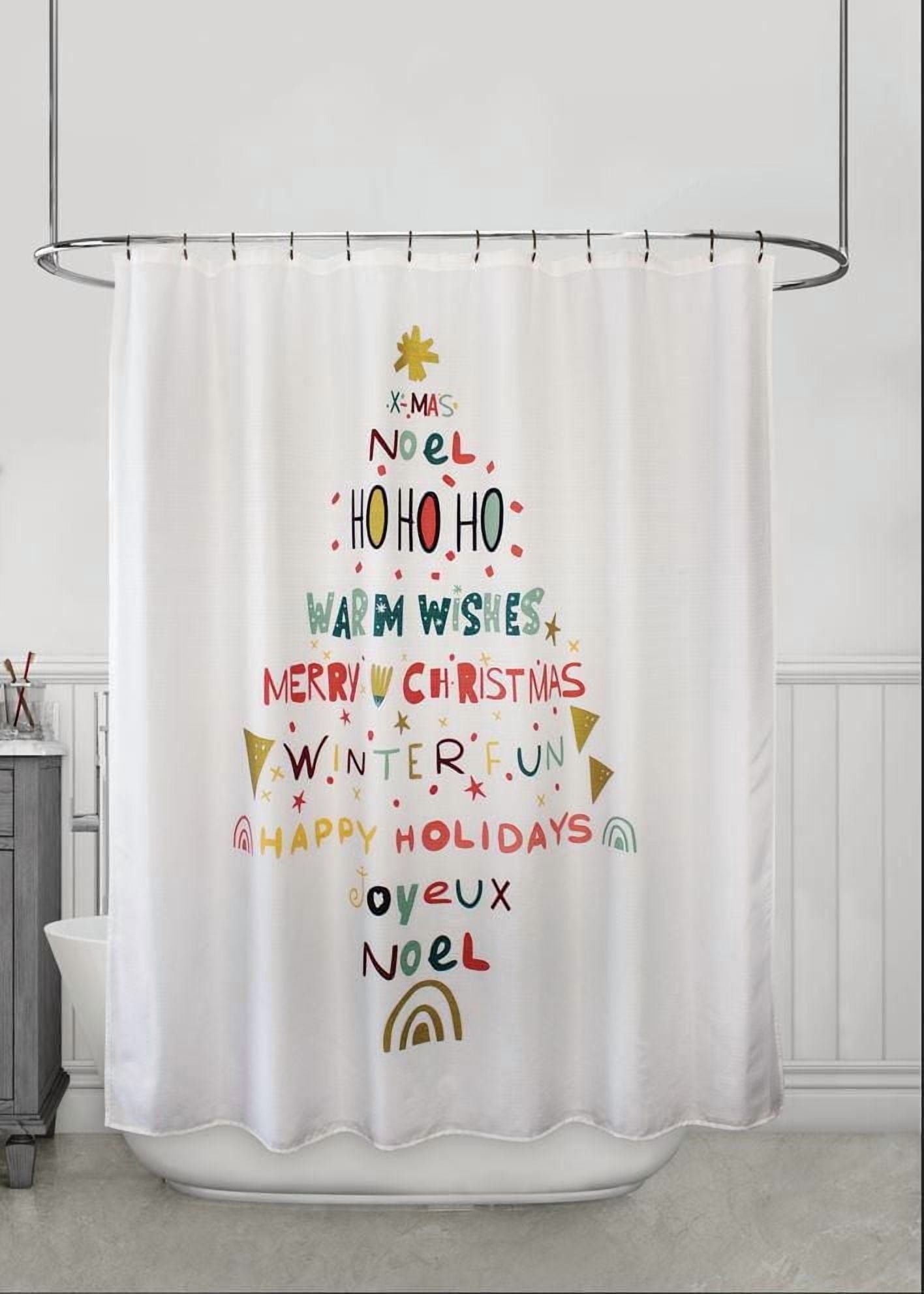 Wishes Holiday Time Fabric Shower Curtain
