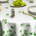 thumbnail image 4 of St. Patricks Day Tablecloth 60×60 Inch Round, Irish Little Shamrock White Washable Seasonal Table Cover for Party Picnic Dinner Decor, 4 of 6