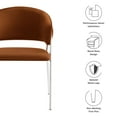 thumbnail image 3 of Side Dining Chair, Set of 2, Silver, Velvet, Bar Pub Cafe Bistro Dining Kitchen Hospitality Restaurant, Modern Contemporary, HB37476, 3 of 10