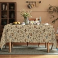 thumbnail image 2 of Brown Tablecloth,Floral Linen Table Cloth,Table Cover for Dining Kitchen Decor Party Banquet,60x102, 2 of 5