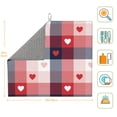 thumbnail image 2 of Dish Drying Mat, Red heart plaid A Highly Absorbent Drying Matt Kitchen Counter, Dish Mat Drying Pad Dishes Drainer Mats for Kitchen Counter or Sink, 16 x 18 inch, 2 of 6