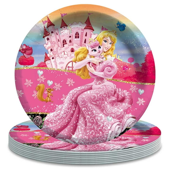 Sleeping Princess Paper Plates Birthday Decorations Party Supplies Tableware Disposable Dinnerware