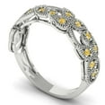 thumbnail image 2 of 0.17 ctw Wedding Band for Women - 14K White Gold Natural Citrine Stackable Eternity Ring, 2 of 6